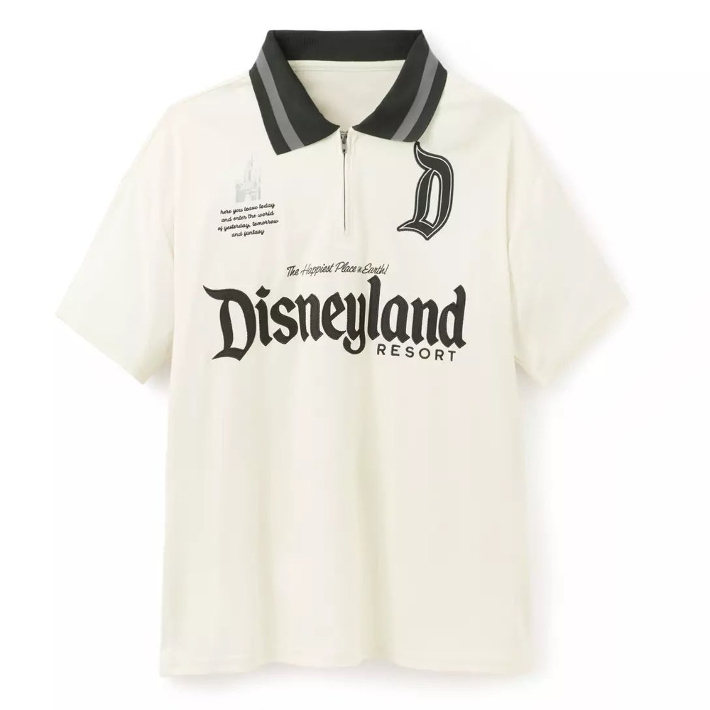 Disney Parks Our Universe Disneyland Resort Cream Quarter Zip Polo Shirt XXL